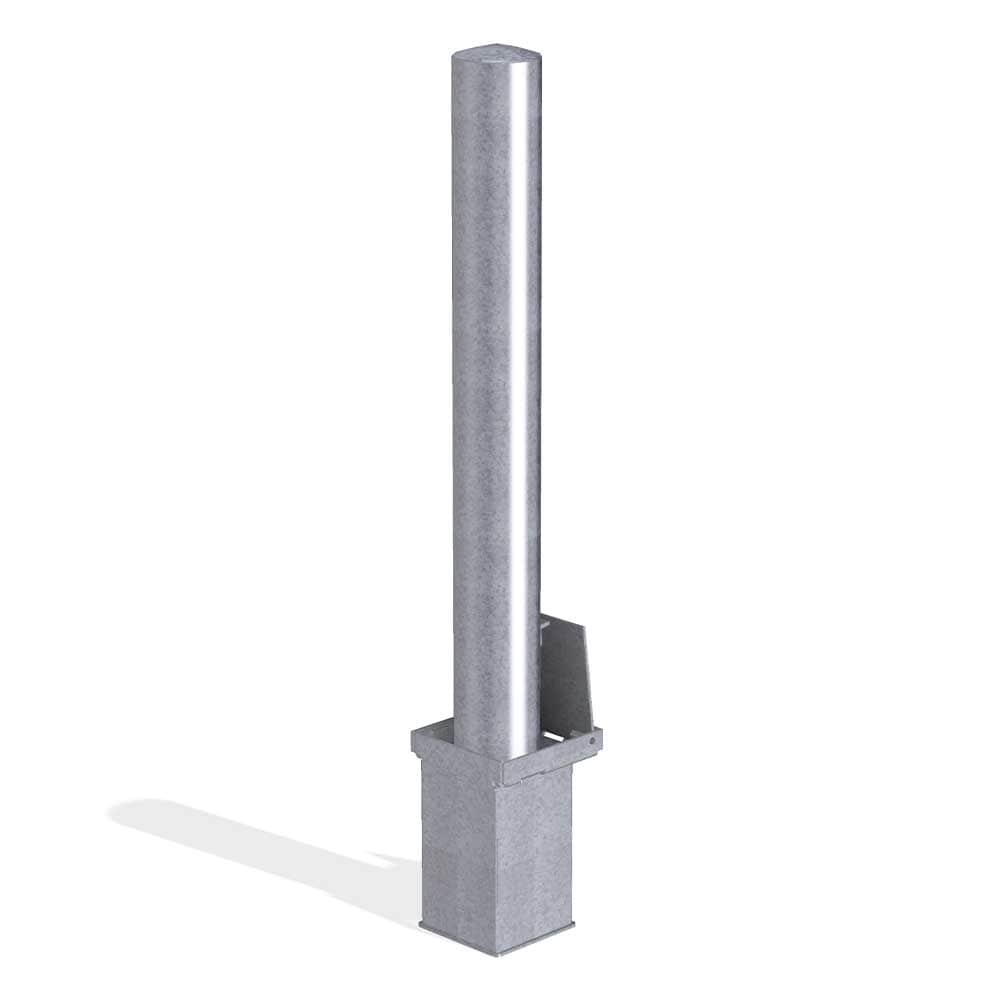 Round metal bollard