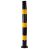 1500mm-high-visibility-safety-bollards-warehouse-industrial-traffic-forklift-bollard-crash-collision-protection-prevention-impact-resistant-durable-galvanised-steel-black-yellow-pedestrian-equipment-perimeter-guards-reflective-heavy-duty-safety-car-parks-depots