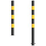 1500mm-high-visibility-safety-bollards-warehouse-industrial-traffic-forklift-bollard-crash-collision-protection-prevention-impact-resistant-durable-galvanised-steel-black-yellow-pedestrian-equipment-perimeter-guards-reflective-heavy-duty-safety-car-parks-depots