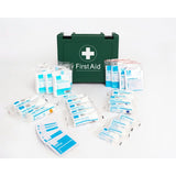 20-Person Workplace & Statutory HSE Compliant First Aid Kit in green casing. Ideal for low-medium risk areas: shops, small offices, warehouses. Covers burns, eyewash, biohazards. Street Solutions UK.