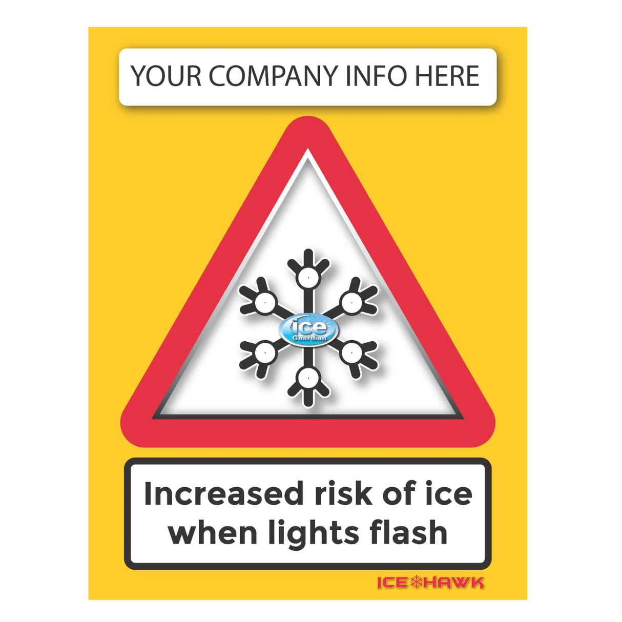 Triangle Ice Warning Flashing LED Safety