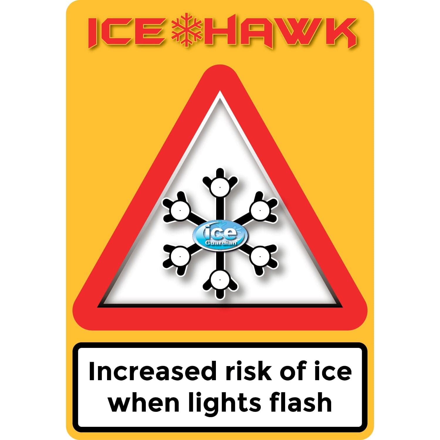 Triangle Ice Warning Flashing LED Safety