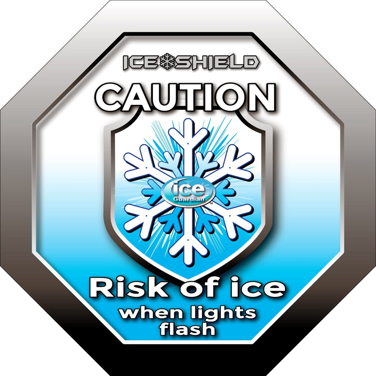 Ice Warning Octagon Shaped Flashing 