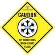 Ice Warning Diamond Shaped Flashing
