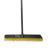 Soft bristle broom for sweeping dirt and debris from nooks and between bricks. Effective for outdoor, heavy dirt, warehouses, yards, and dry areas. Wide 600mm (24") head, 1.5m handle. Screw handle to head for use.