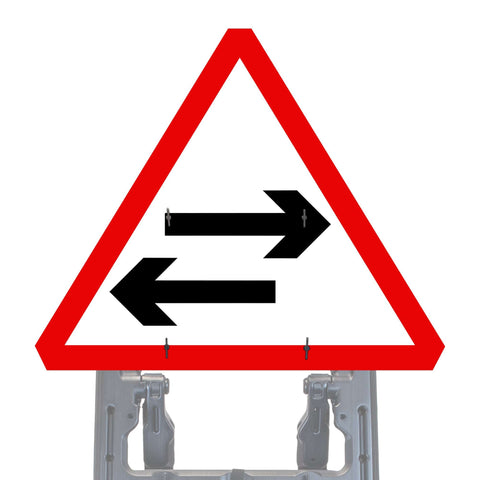 2 Way Traffic Crossing Route Sign Face Diagram 522 Triangle  Reflective Quick Fit Sign Faces Chapter 8 Compliant The Red Book Road Sign High Visibility Traffic Safety Temporary Boards Custom Sign Frame RA1  HIP Class 2 RA2 Prismatic GRP Plastic Substrate Composite Dibond 