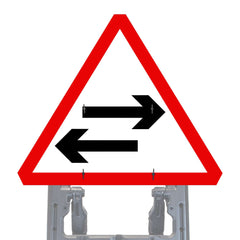 2 Way Traffic Crossing Route Sign Face Diagram 522 Triangle  Reflective Quick Fit Sign Faces Chapter 8 Compliant The Red Book Road Sign High Visibility Traffic Safety Temporary Boards Custom Sign Frame RA1  HIP Class 2 RA2 Prismatic GRP Plastic Substrate Composite Dibond 