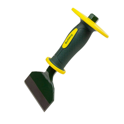 Enhance brickwork with our 4" Brick Bolster, perfect for splitting bricks and composite blocks, and breaking concrete and stone. Features impact-absorbing hand protection grip, hardened steel blade, and ground cutting edges. Blade width: 100mm, length: 225mm.