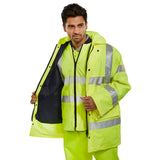 Stay visible with our 4 In 1 Hi-vis Jacket And Bodywarmer in Saturn Yellow. Certified to EN ISO 20471 Class 3. 