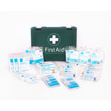 50-Person Workplace & Statutory HSE Compliant First Aid Kit in green casing. Ideal for medium-high risk areas like shops, offices, warehouses. Covers burns, eyewash, biohazards. Suitable for up to 50 people.