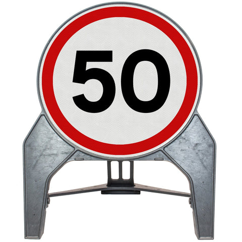 50mph-670-plastic-road-q-sign-control-management-roadway-signage-durable-weather-resistant-lightweight-high-visibility-chapter-8-traffic-signs-manual-750mm-street-safety-vehicle-portable-barrier-traffic-cone-events-roadworks-construction-sites