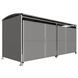 badby-MM2-galvanised-sheet-clad-doors-sided-bike-shelter-mesh-doors-clear-roof-outdoor-bicycle-cycle-secure-steel-commercial-weatherproof-durable-enclosure-schools-university-college-flanged-base-plates-bolt-down-galvanised