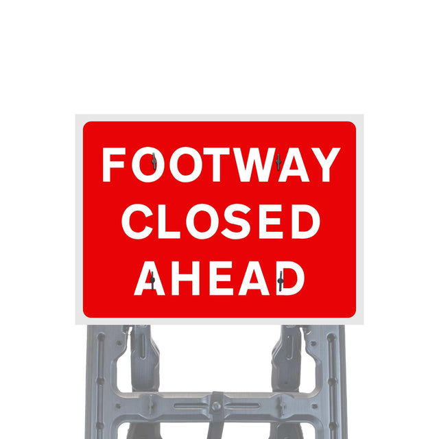 Footway Closed Ahead Quick Fit Sign Face Diagram 