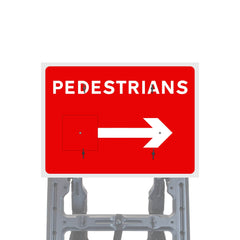 Pedestrians Reversible Arrow Quick Fit Sign Face Diagram