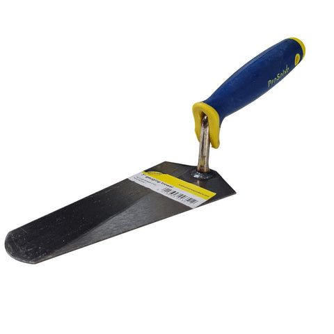 Enhance your mixing tasks with our 7” gauging trowel, perfect for blending aggregates, cement, or plaster. Crafted with a rubber handle for superior grip and designed with a Philadelphia pattern for easy bucket access. Made from top-grade German Steel, it ensures durability and comfort. 