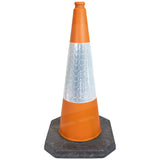 750mm-1-piece-traffic-safety-road-cone-orange-reflective-starlux-barrier-pedestrian-vehicle-demarcation-roadworks-events-schools-traffic-management-plastic-recyclable-highway-construction-site-equipment-durable-weather-resistant
