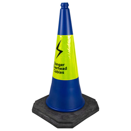 750mm-Blue-Starlite-Traffic-Cone-Overhead-cable-safety-cones-Warning-high-voltage-danger-power-lines-caution-electrical-safety-hazards-alert