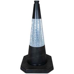 750mm-premium-black-safety-traffic-cone-1-piece--barrier-pedestrian-vehicle-demarcation-roadworks-events-schools-traffic-management-plastic-recyclable-highway-construction-site-equipment-durable-weather-resistant-PVC