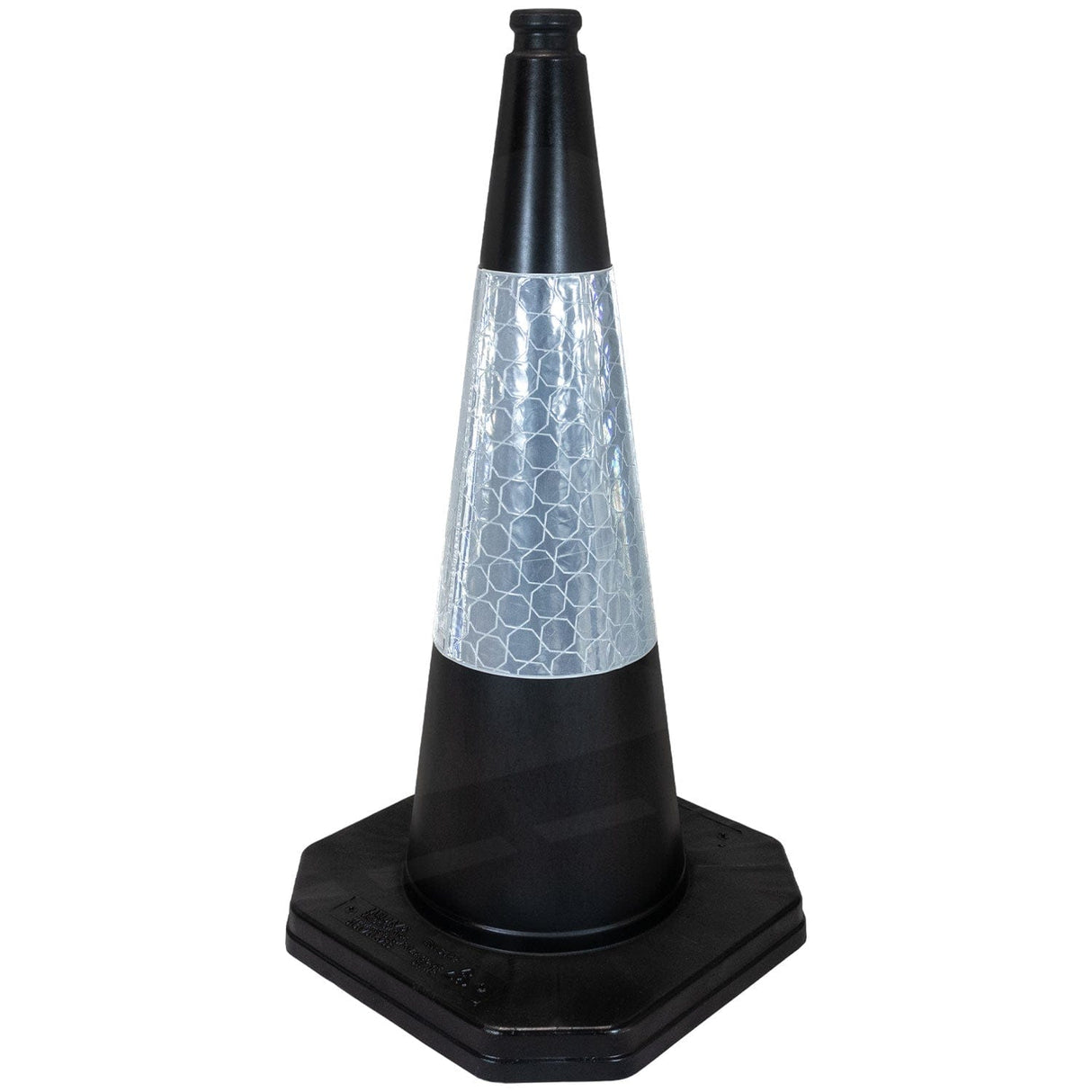 750mm-premium-black-safety-traffic-cone-1-piece--barrier-pedestrian-vehicle-demarcation-roadworks-events-schools-traffic-management-plastic-recyclable-highway-construction-site-equipment-durable-weather-resistant-PVC