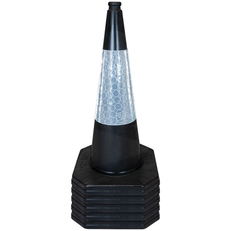 750mm-premium-black-safety-traffic-cone-1-piece--barrier-pedestrian-vehicle-demarcation-roadworks-events-schools-traffic-management-plastic-recyclable-highway-construction-site-equipment-durable-weather-resistant-PVC