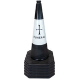 750mm-premium-funeral-black-safety-traffic-cone-1-piece--barrier-pedestrian-vehicle-demarcation-roadworks-events-schools-traffic-management-plastic-recyclable-highway-construction-site-equipment-durable-weather-resistant-PVC