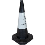 750mm-premium-funeral-black-safety-traffic-cone-1-piece--barrier-pedestrian-vehicle-demarcation-roadworks-events-schools-traffic-management-plastic-recyclable-highway-construction-site-equipment-durable-weather-resistant-PVC