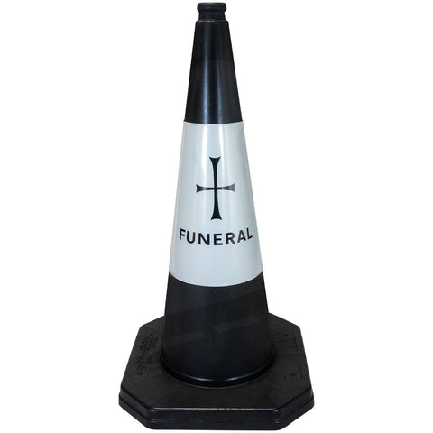 750mm-premium-funeral-black-safety-traffic-cone-1-piece--barrier-pedestrian-vehicle-demarcation-roadworks-events-schools-traffic-management-plastic-recyclable-highway-construction-site-equipment-durable-weather-resistant-PVC