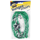 750mm Green Bungee Straps - Twin Pack. Elastic Rubber Cord with Polypropylene Braid. Heavy-Duty, Abrasion-Resistant. Approx. 8mm Diameter. Sold in Pairs.