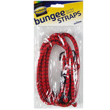 Pair of durable elasticated rubber cords with polypropylene-braid outer layer, resistant to abrasion. Each bungee approximately 8mm thick. Sold in pairs.