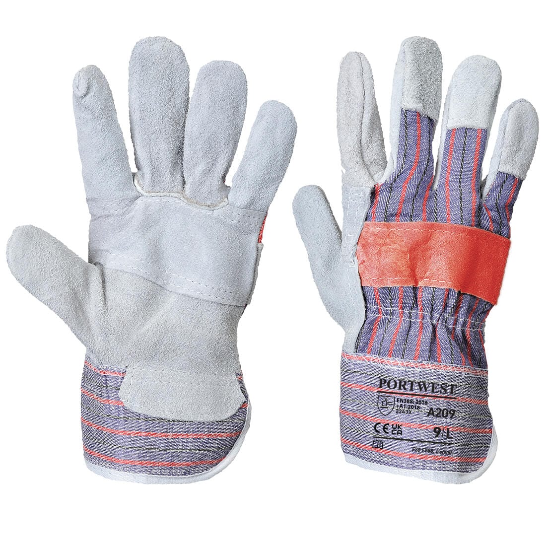 Portwest A209 Leather Rigger 300 Cow Split Palm Bar Glove