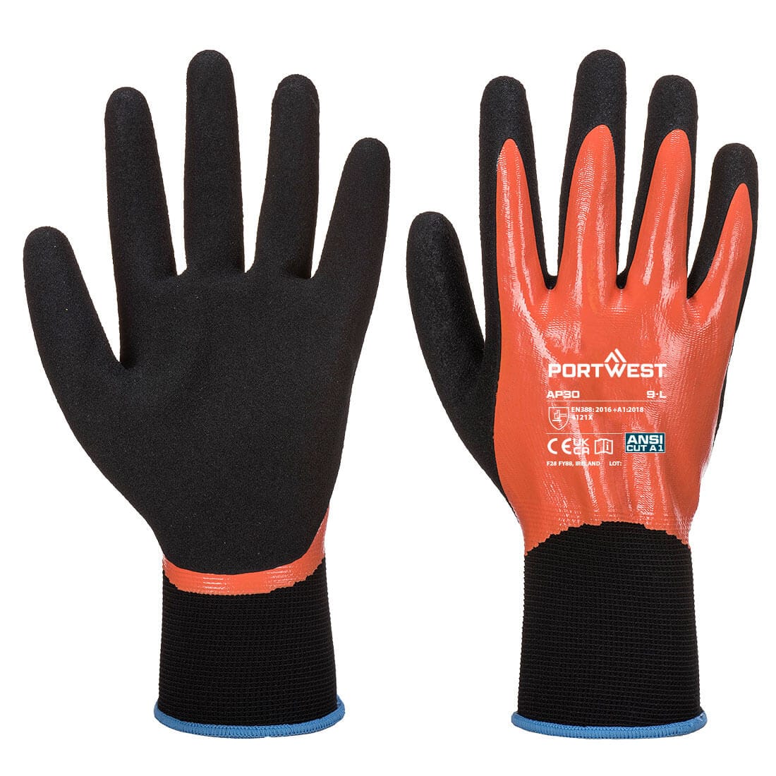 Portwest AP30 Grip 13 Nitrile Foam Aqua Glove