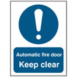 automatic-fire-door-keep-clear-sign-safety-extinguisher-signage-fire-evacuation-escape-hazard-identify-locate-instruct-alarm-prevention-regulations-compliance-gear-self-adhesive-rigid-PVC-foam-high-impact-polystyrene-photoluminescent-polycarbonate