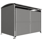 badby-MM2-galvanised-sheet-clad-doors-sided-bike-shelter-mesh-doors-clear-roof-outdoor-bicycle-cycle-secure-steel-commercial-weatherproof-durable-enclosure-schools-university-college-flanged-base-plates-bolt-down-galvanised