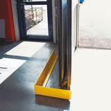 black-bull-sliding-door-guards-steel-yellow-powder-coated-damage-protection-durable-heavy-duty-fire-doors-bolt-down-forklift-trucks-battery-charging-bays-racking-pallet-protection-surface-mounted-industrial-commercial-warehouses-factories-frame-impact-resistant-safety-high-visibility-robust-metal-indoor