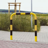 black-bull-steel-protection-guards-600mm-yellow-black-hot-dip-galvanised-indoor-outdoor-powder-coated-industrial-warehouse-heavy-duty-metal-wall-corner-high-impact-safety-guards-bolt-down-surface-mount-high-visibility-durable-impact-protection-garages-forklift-commercial-retail-distribution