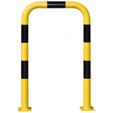 black-bull-steel-protection-guards-1200mm-yellow-black-hot-dip-galvanised-indoor-outdoor-powder-coated-industrial-warehouse-heavy-duty-metal-wall-corner-high-impact-safety-guards-bolt-down-surface-mount-high-visibility-durable-impact-protection-garages-forklift-commercial-retail-distribution