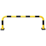 black-bull-flex-flexible-steel-protection-guards-640mm-shock-absorption-yellow-black-hot-dip-galvanised-indoor-outdoor-powder-coated-industrial-warehouse-heavy-duty-metal-wall-corner-high-impact-safety-guards-bolt-down-surface-mount-high-visibility-durable-impact-protection-garages-forklift-commercial-retail-distribution