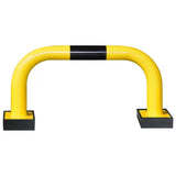 black-bull-flex-flexible-steel-protection-guards-390mm-shock-absorption-yellow-black-hot-dip-galvanised-indoor-outdoor-powder-coated-industrial-warehouse-heavy-duty-metal-wall-corner-high-impact-safety-guards-bolt-down-surface-mount-high-visibility-durable-impact-protection-garages-forklift-commercial-retail-distribution