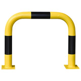 black-bull-steel-protection-guards-600mm-yellow-black-hot-dip-galvanised-indoor-outdoor-powder-coated-industrial-warehouse-heavy-duty-metal-wall-corner-high-impact-safety-guards-bolt-down-surface-mount-high-visibility-durable-impact-protection-garages-forklift-commercial-retail-distribution