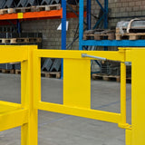 BLACK-BULL-MD-medium-duty-impact-protection-railing-system-gate-high-visibility-machinery-pedestrian-safety-galvanised-powder-coated-walkways-vehicle-durable-steel-guardrail-warehouse-factories-industrial-manufacturing-units-depots-car-parks