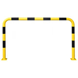 black-bull-steel-protection-guards-1200mm-yellow-black-hot-dip-galvanised-indoor-outdoor-powder-coated-industrial-warehouse-heavy-duty-metal-wall-corner-high-impact-safety-guards-bolt-down-surface-mount-high-visibility-durable-impact-protection-garages-forklift-commercial-retail-distribution