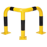 black-bull-corner-protection-guards-600mm-yellow-black-red-white-hot-dip-galvanised-indoor-outdoor-powder-coated-industrial-warehouse-heavy-duty-metal-wall-corner-high-impact-safety-guards-bolt-down-surface-mount-high-visibility-durable-impact-protection