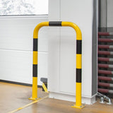 black-bull-steel-protection-guards-1200mm-yellow-black-hot-dip-galvanised-indoor-outdoor-powder-coated-industrial-warehouse-heavy-duty-metal-wall-corner-high-impact-safety-guards-bolt-down-surface-mount-high-visibility-durable-impact-protection-garages-forklift-commercial-retail-distribution