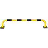 black-bull-flex-flexible-steel-protection-guards-390mm-shock-absorption-yellow-black-hot-dip-galvanised-indoor-outdoor-powder-coated-industrial-warehouse-heavy-duty-metal-wall-corner-high-impact-safety-guards-bolt-down-surface-mount-high-visibility-durable-impact-protection-garages-forklift-commercial-retail-distribution