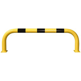 black-bull-steel-protection-guards-XL-600mm-yellow-black-hot-dip-galvanised-indoor-outdoor-powder-coated-industrial-warehouse-heavy-duty-metal-wall-corner-high-impact-safety-guards-bolt-down-surface-mount-high-visibility-durable-impact-protection