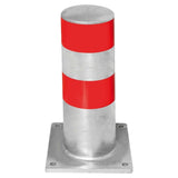 BLACK-BULL-HGV-parking-aid-bollard-truck-guidance-heavy-vehicle-parking-assistance-commercial-safety-marker-post-stopper-car-park-loading-bay-stopper-industrial-warehouse-curb-steel-galvanised-reflective