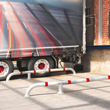 BLACK-BULL-HGV-wheel-guides-guards-hot-dip-galvanised-red-reflective-bands-twin-set-truck-parking-alignment-aids-chocking-commercial-van-vehicle-guidance-stopper-chock-loading-bay-curb-steel