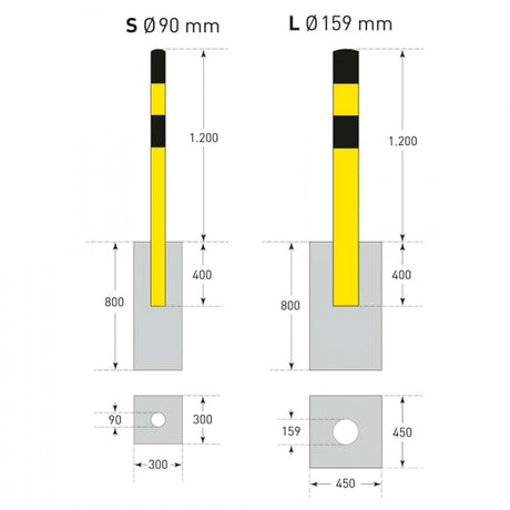 Black & Yellow Bollards