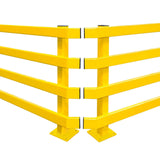 Black-bull-plastic-end-caps-for-rail-low-level-impact-guard-rails-indoor-outdoor-use-powder-coated-hot-dip-galvanised-yellow-high-visibility-steel-protection-safety-warehouse-industrial-barrier-beam-factories-parking-workplace-forklift-crash-bollard-commercial-depots-factories-hazard