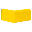 Black-bull-end-corner-section-45-degree-c-profile-impact-guard-upright-post-rails-indoor-outdoor-use-powder-coated-hot-dip-galvanised-yellow-high-visibility-steel-protection-safety-warehouse-industrial-barrier-beam-factories-parking-workplace-forklift-crash-bollard-commercial-depots-factories-hazard-modular